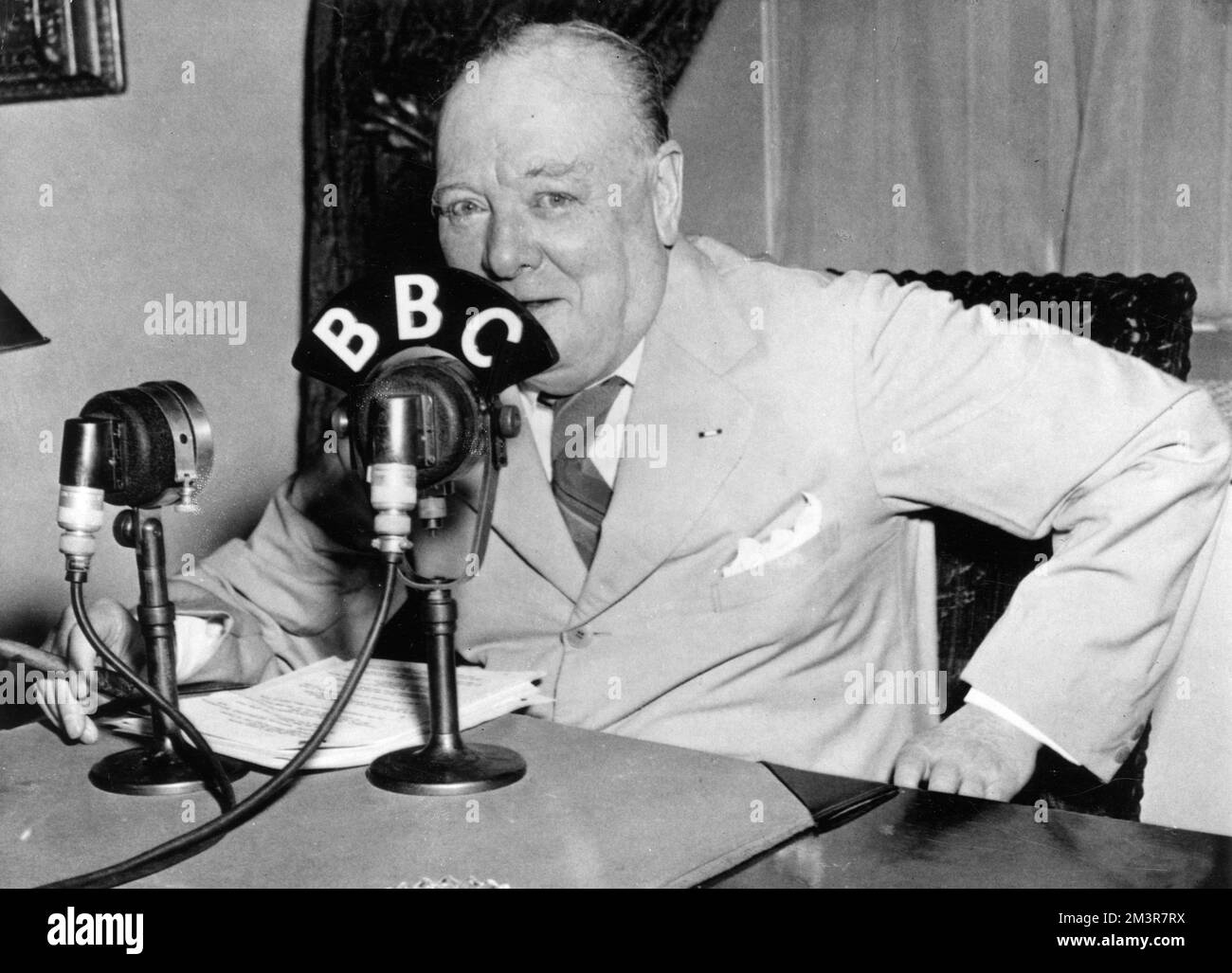 Churchill, BBC diffusé en 1943 Banque D'Images