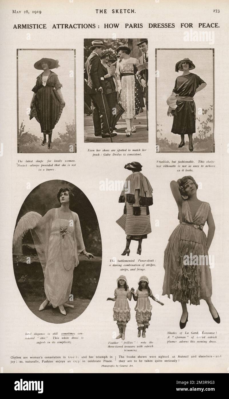 Comment Paris s'habille pour la paix - la mode en 1919 Banque D'Images