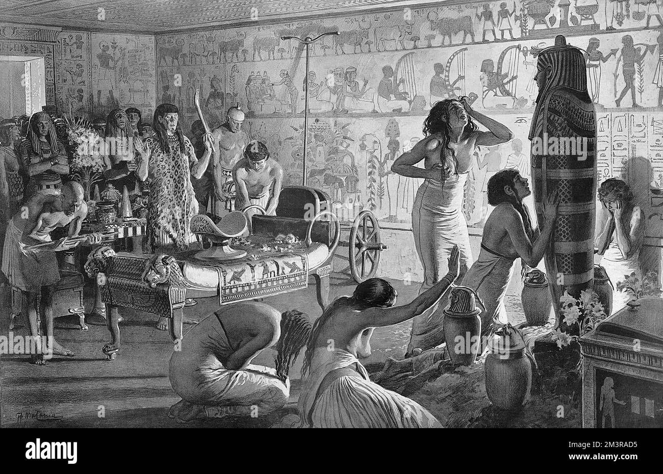 Un enterrement dans l'Egypte ancienne par Matania Banque D'Images