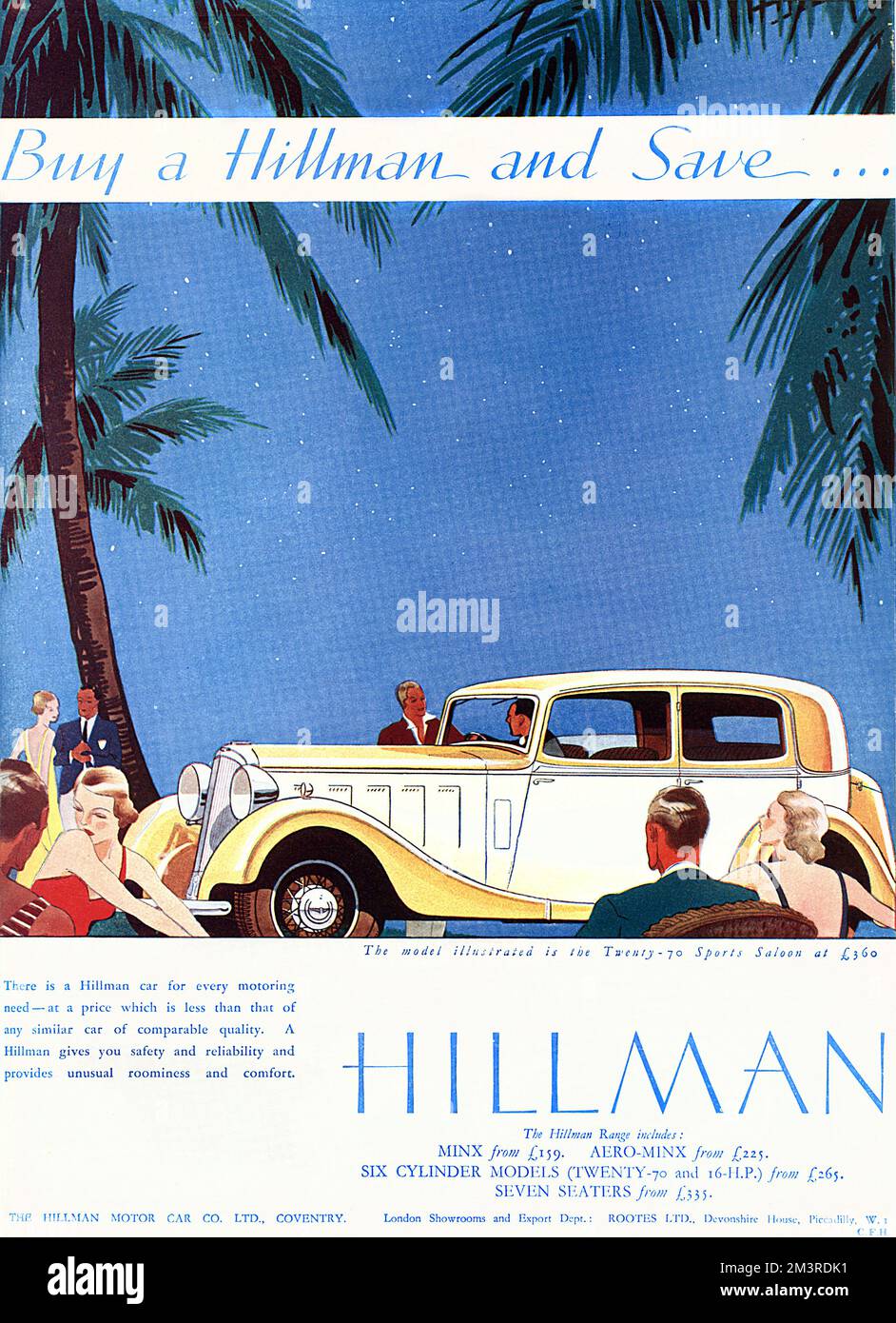 Publicité Hillman pour Twenty-70 Sports Saloon Banque D'Images