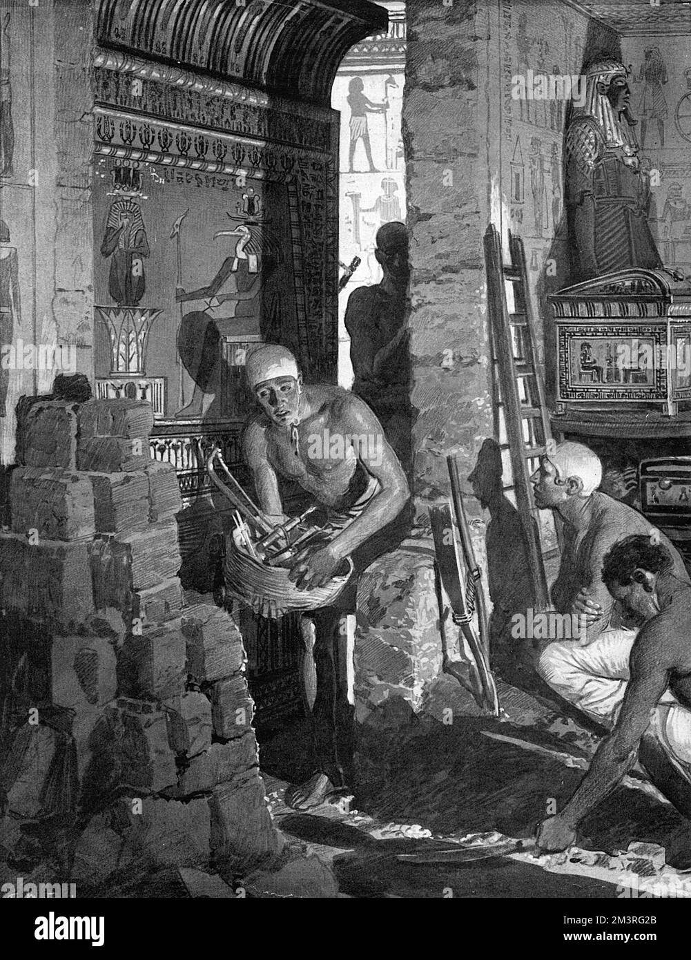 Du palais au tombeau, reconstruction de l'Égypte ancienne par Matania Banque D'Images