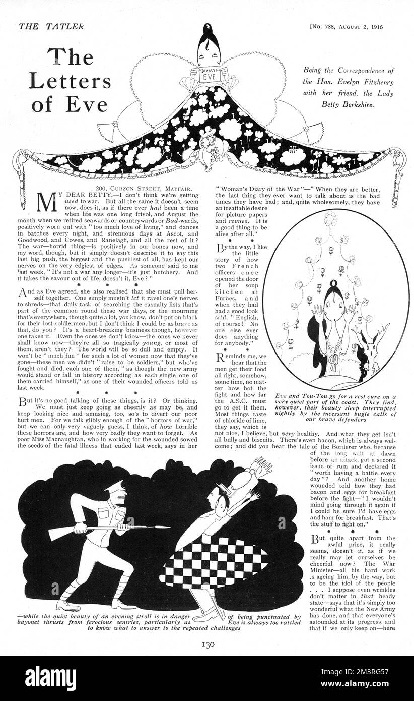 Les lettres d'Eve, du Tatler 1916 Banque D'Images