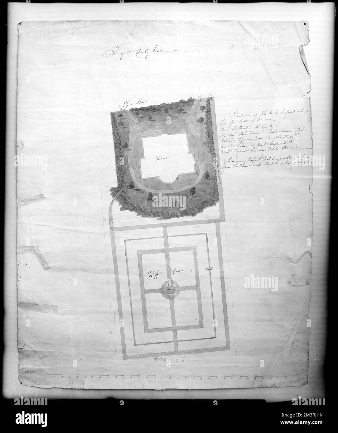 Salem, 96 Derby Street, cartes et plans, plan de Derby Land, Land, Plan du site, Derby, Elias Hasket, 1739-1799. Collection de négatifs sur plaque de verre de Frank cousins Banque D'Images