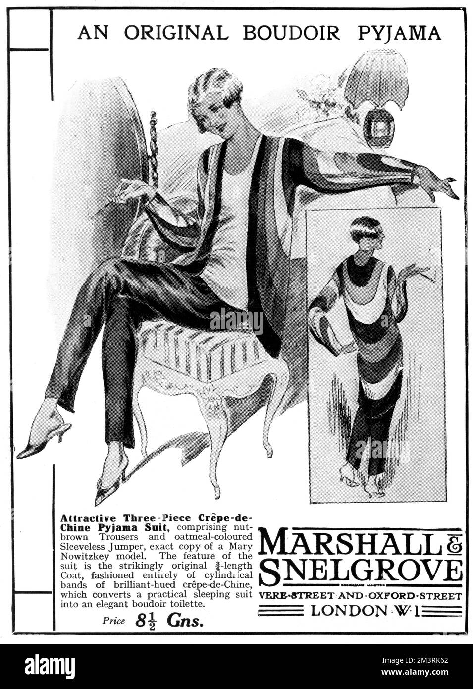 Annonce pour Marshall et Snelgrove, pyjama Boudoir 1928 Banque D'Images