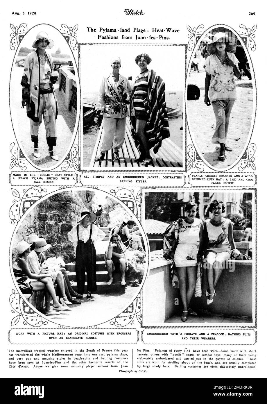 Mode de la Côte d'Azur, 1928 Banque D'Images