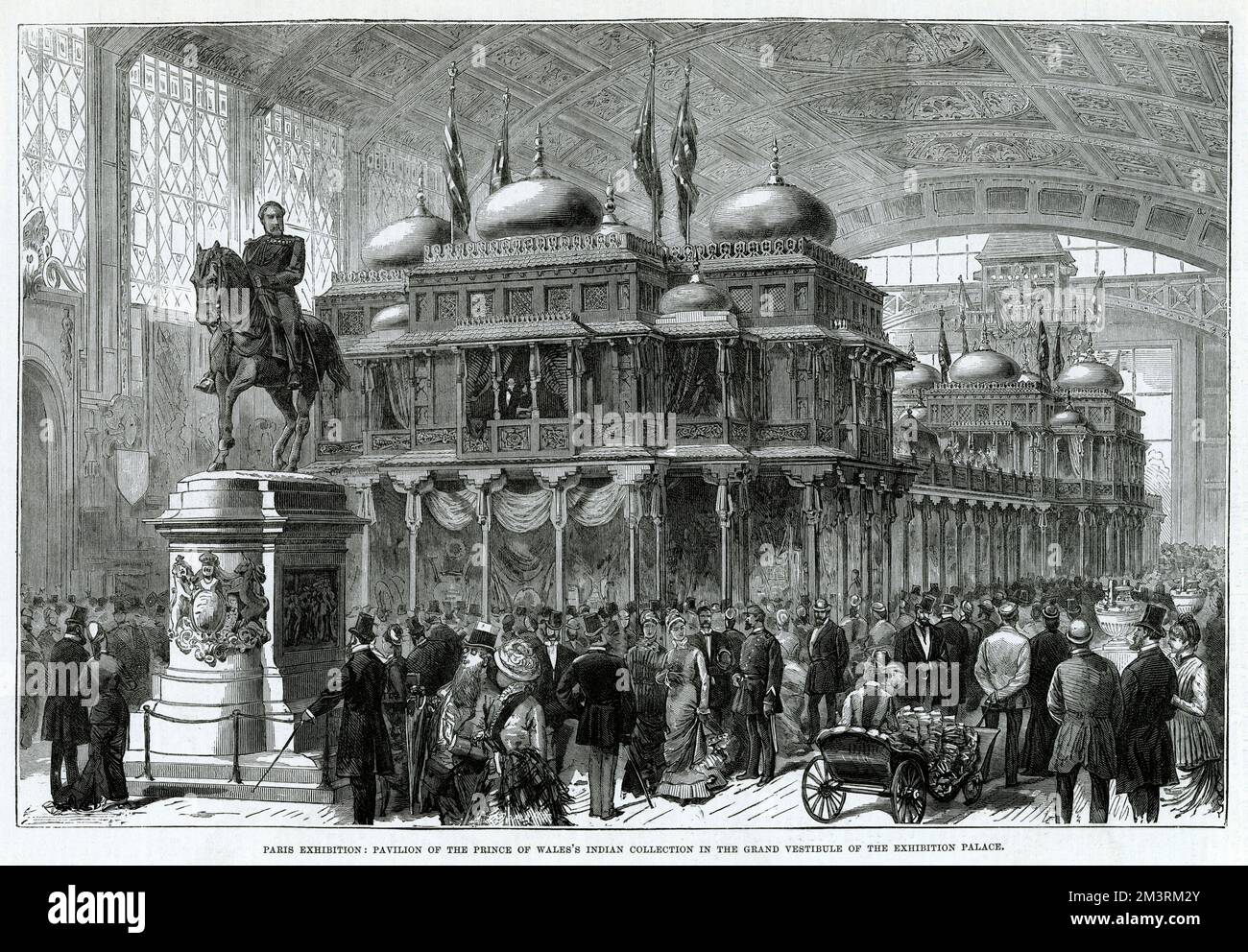 Exposition universelle à Paris, 1878. Le pavillon de la collection indienne du Prince de Galles (plus tard le roi Édouard VII) dans le grand vestibule du palais des expositions. 1878 Banque D'Images