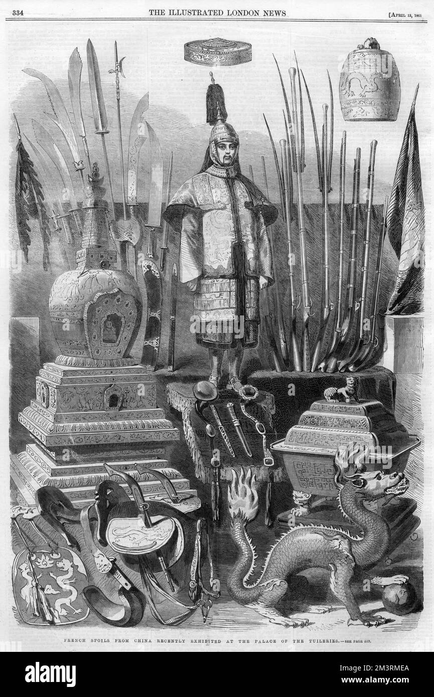 Butin français de Chine exposé aux Tuileries 1861 Banque D'Images