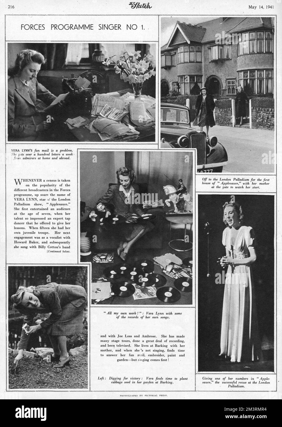 Vera Lynn pendant la seconde Guerre mondiale Banque D'Images