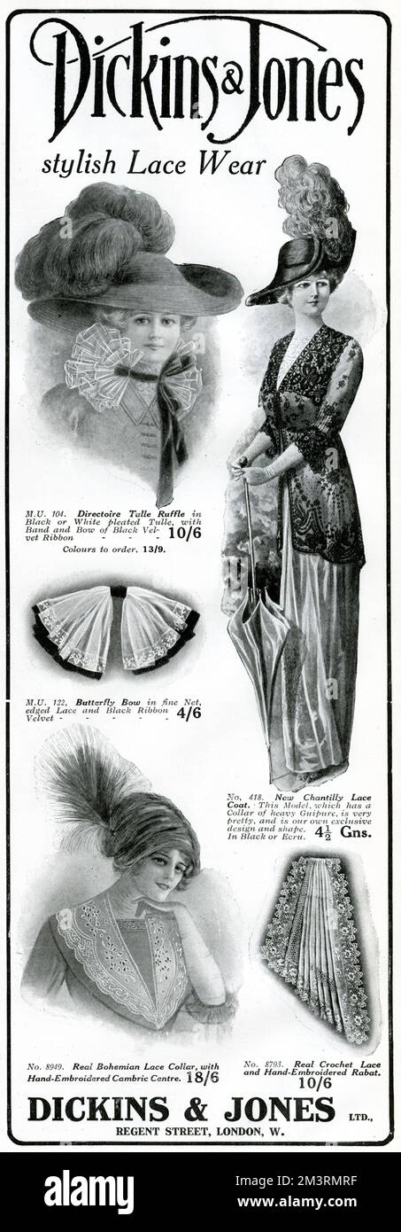Dentelle tendance pour femme. 1912 Banque D'Images