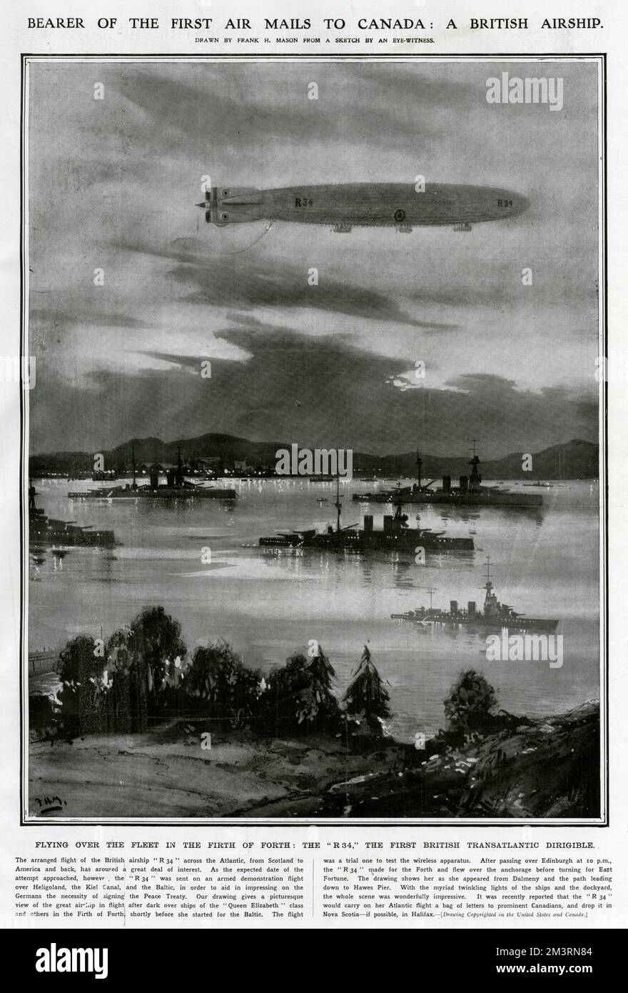 Dirigeable R34, traversée transatlantique 1919 Banque D'Images