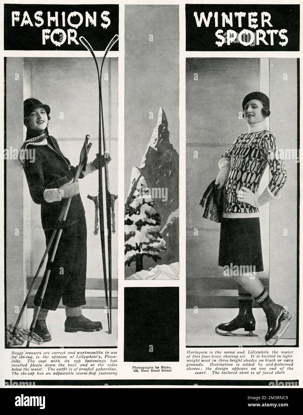 Modes pour les sports d'hiver 1929 Banque D'Images