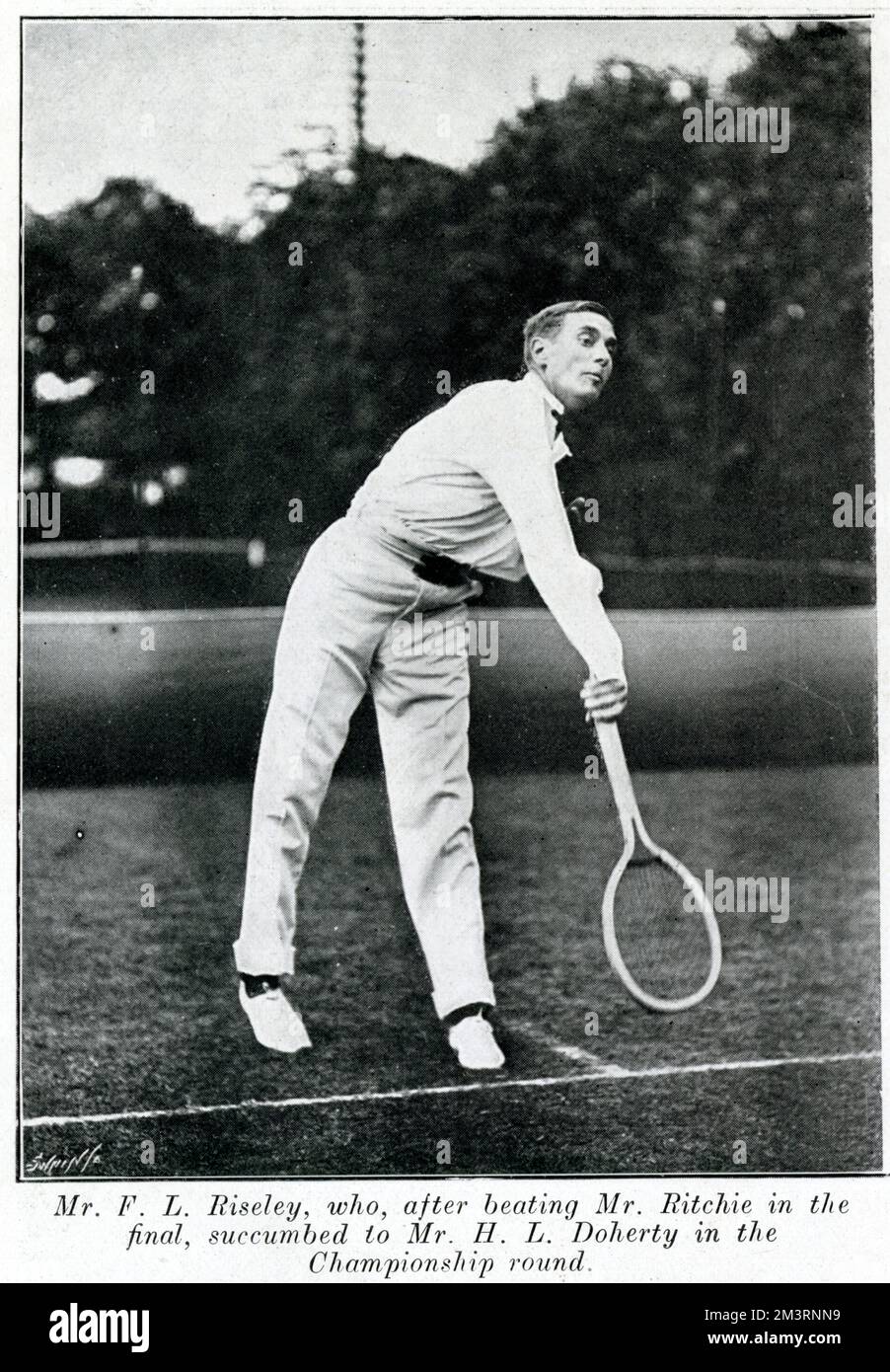 Frank Lorymer Riseley (1877 - 1959), joueur de tennis britannique. Date: 1904 Banque D'Images