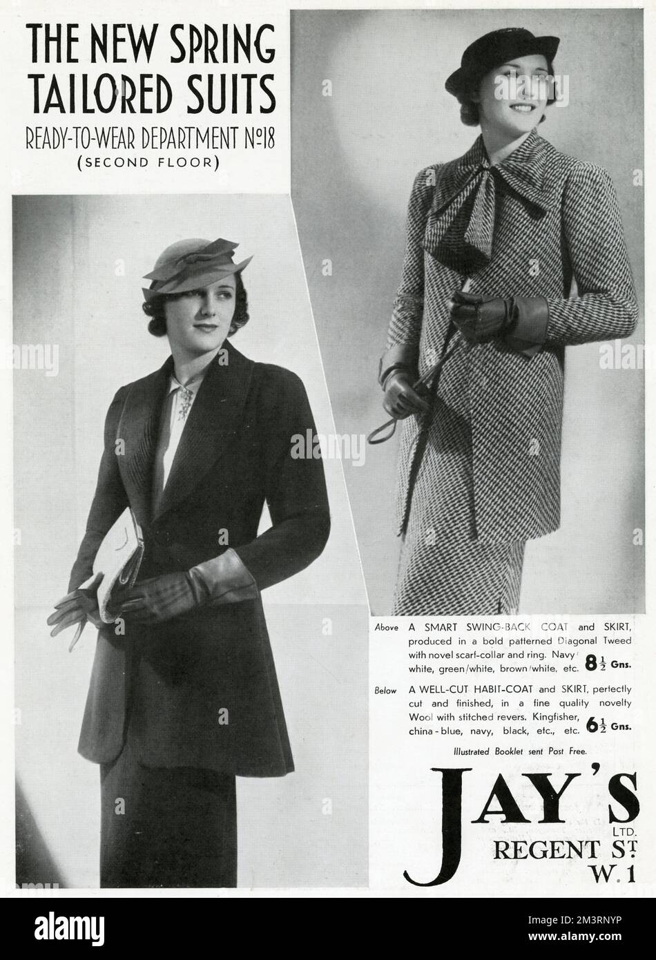 Modèle avec des tenues élégantes pour le printemps. 1937 Banque D'Images