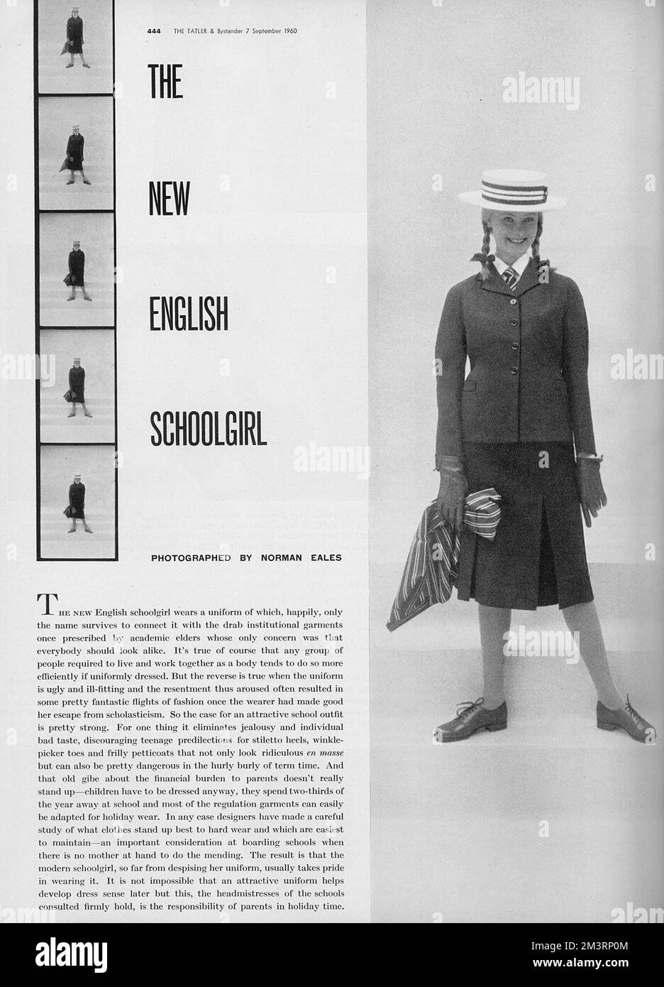 School uniforms 1960s Banque d'images noir et blanc - Alamy