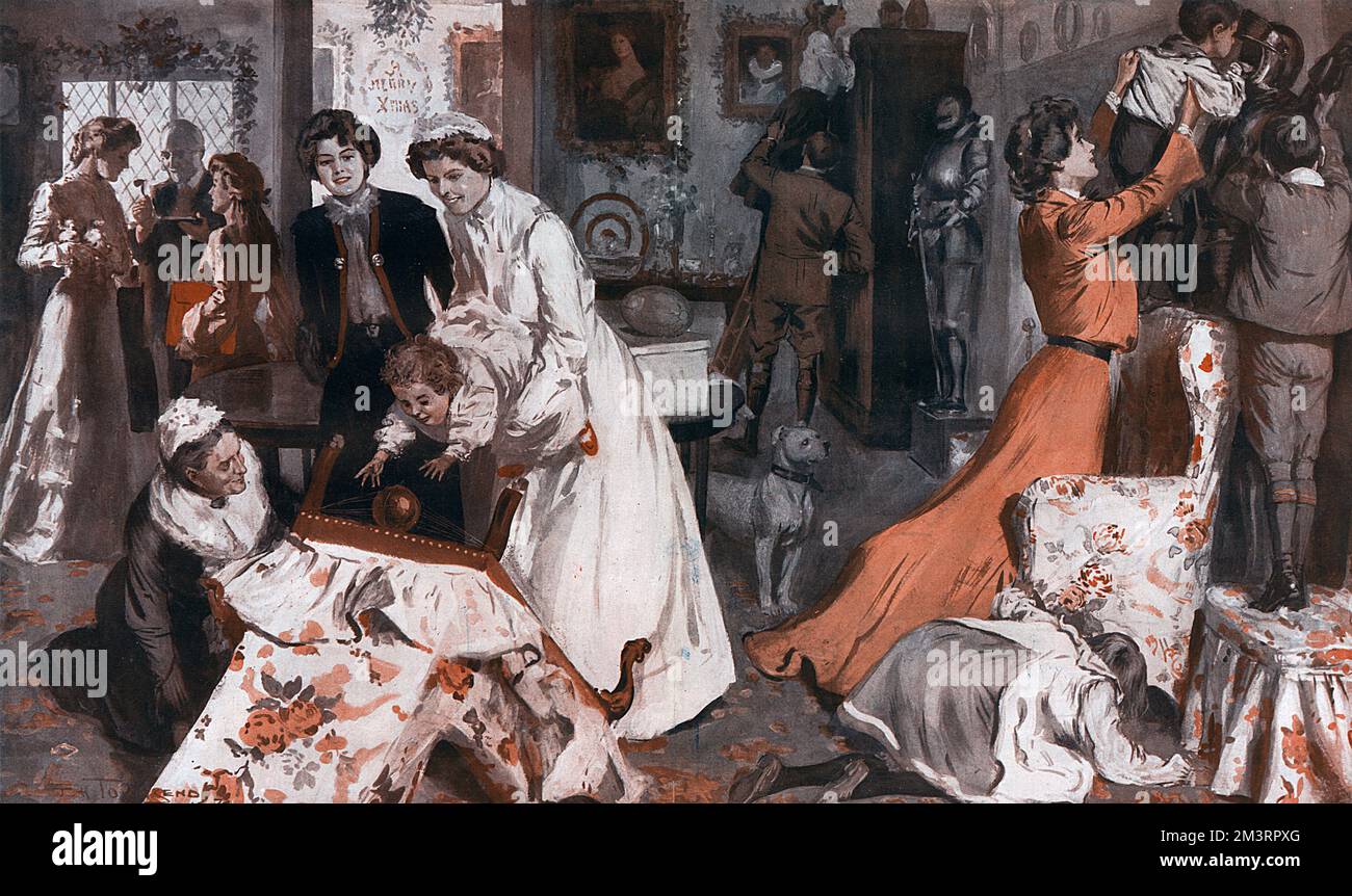 Recherche de cadeaux cachés le jour de Noël Banque D'Images