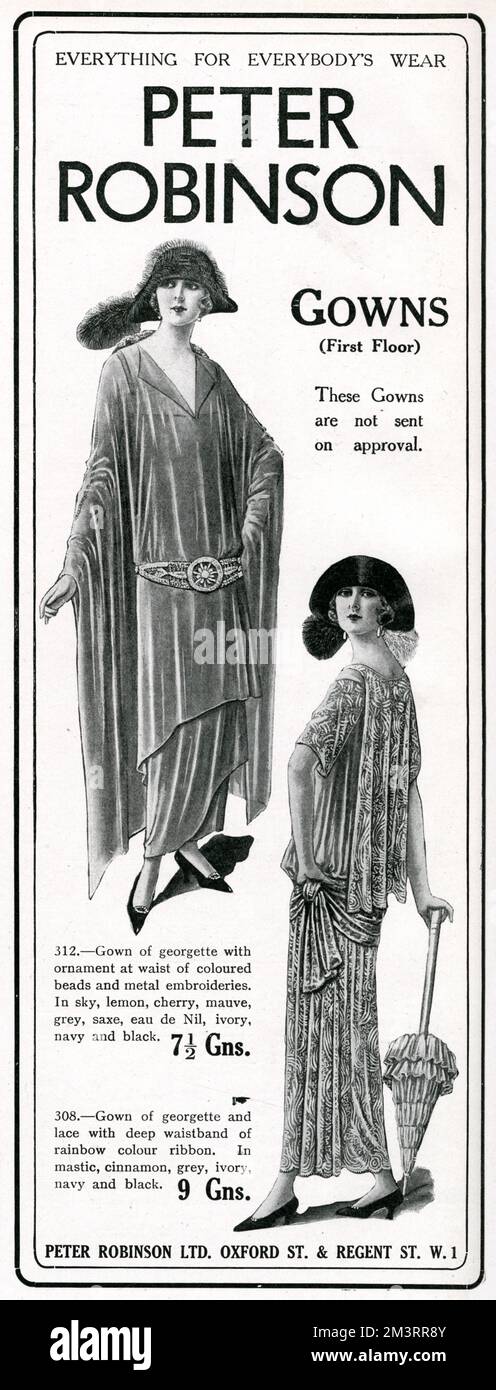 Annonce pour Peter Robinson Gowns 1924 Banque D'Images