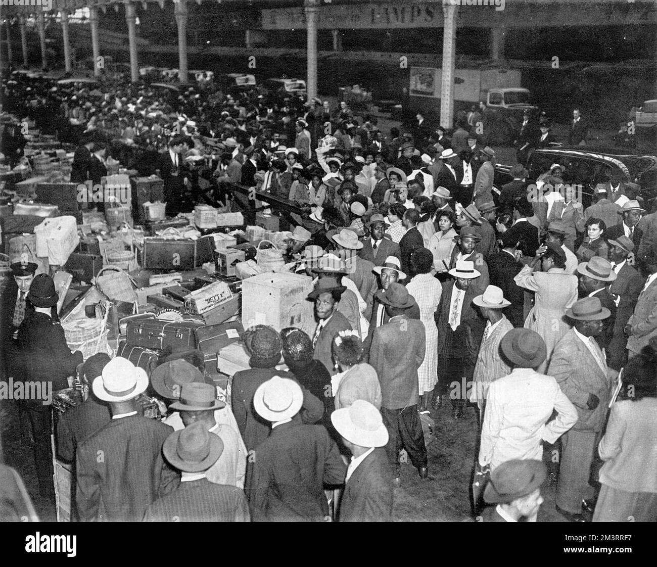 Immigrants jamaïcains arrivant en Grande-Bretagne Banque D'Images