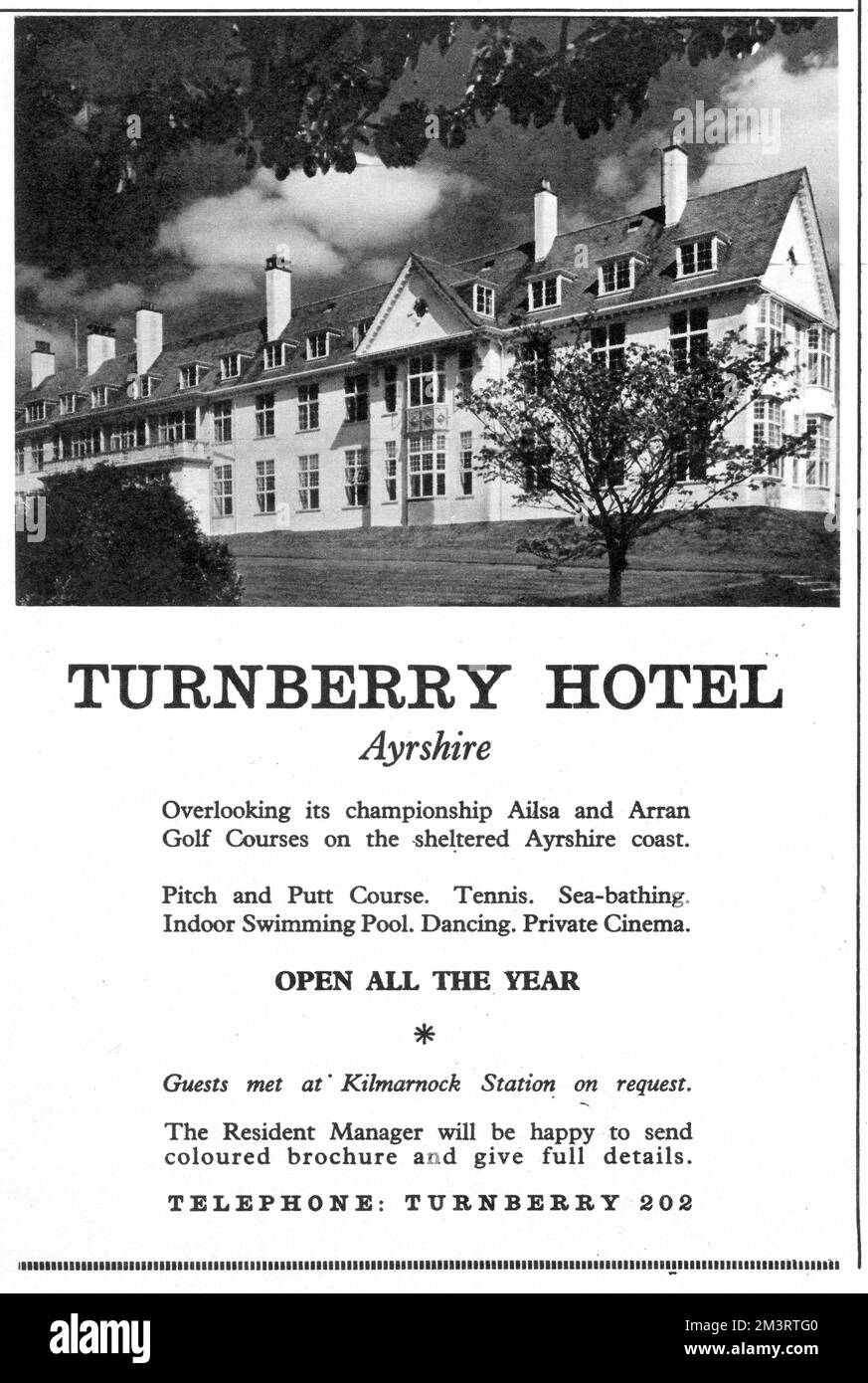 Publicité pour Turnberry Hotel, Girvan, Écosse Banque D'Images