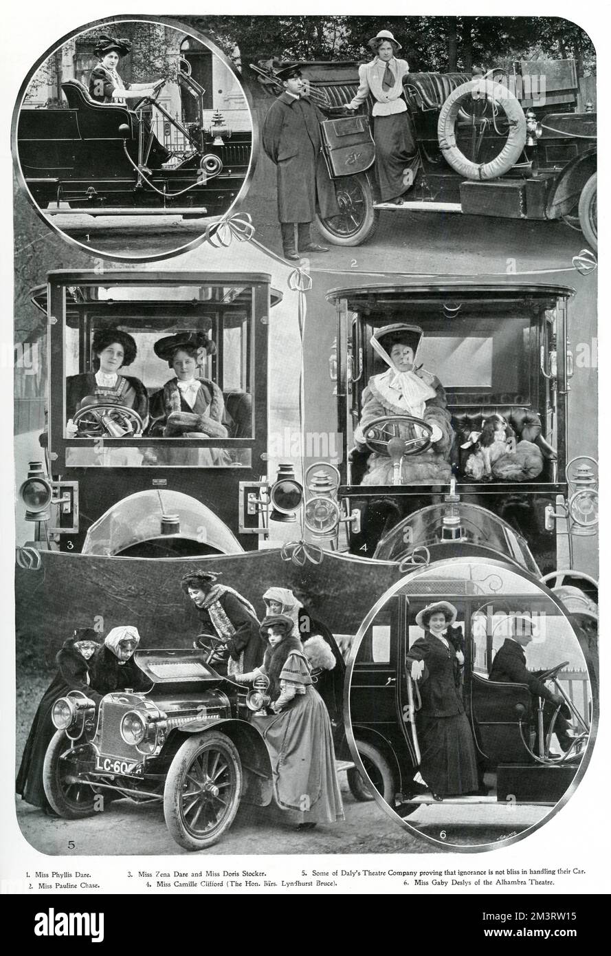 Photos d'actrices avec des voitures 1907 Banque D'Images