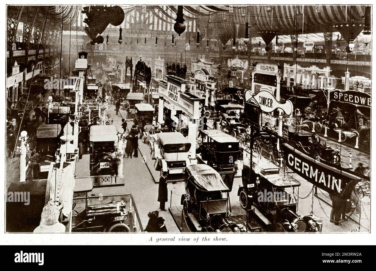 Vue générale de l'exposition automobile à Olympia. Date : novembre 1907 Banque D'Images
