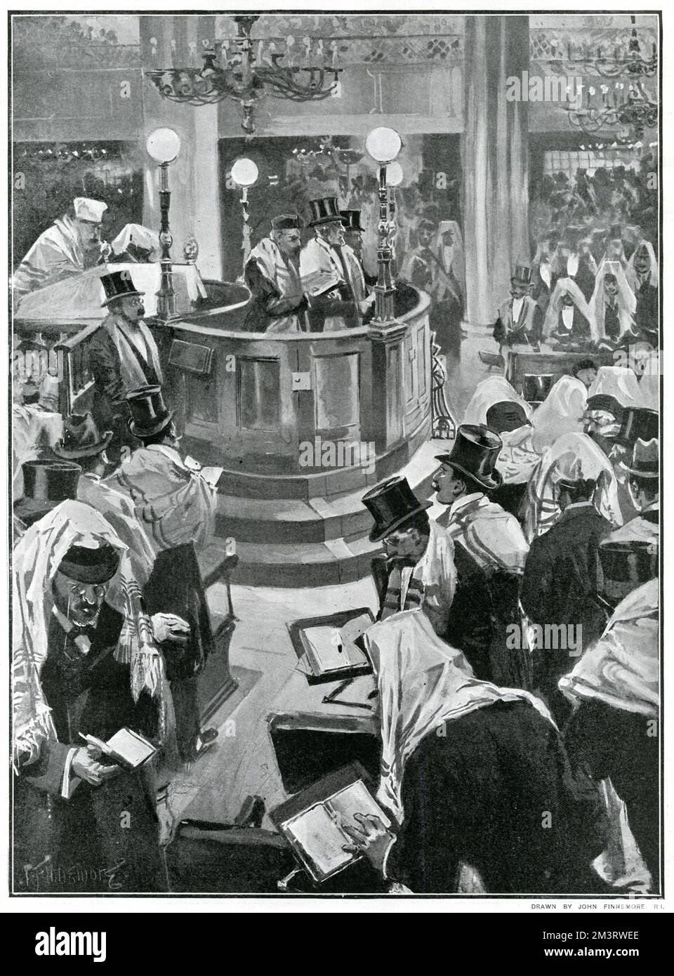 Journée des Expiations à la synagogue Houndsditch, Londres 1901 Banque D'Images