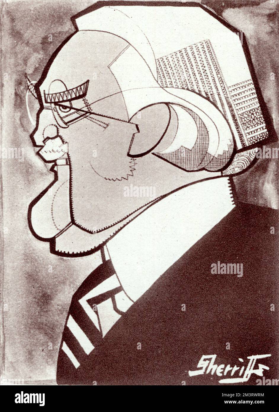 Harry Gordon Selfridge (1858 - 1947), né à Ripon, Wisconsin, Etats-Unis. Organisé Selfridge & amp; Co (1909) et l'a développé en l'un des plus grands grands grands magasins d'Europe. Caricaturée par Sherriffe dans The Sketch en 1927. Date: 1927 Banque D'Images