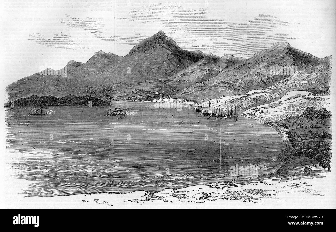 L'attaque de l'aigle sur les jonques chinoises à Toong-Chung Banque D'Images