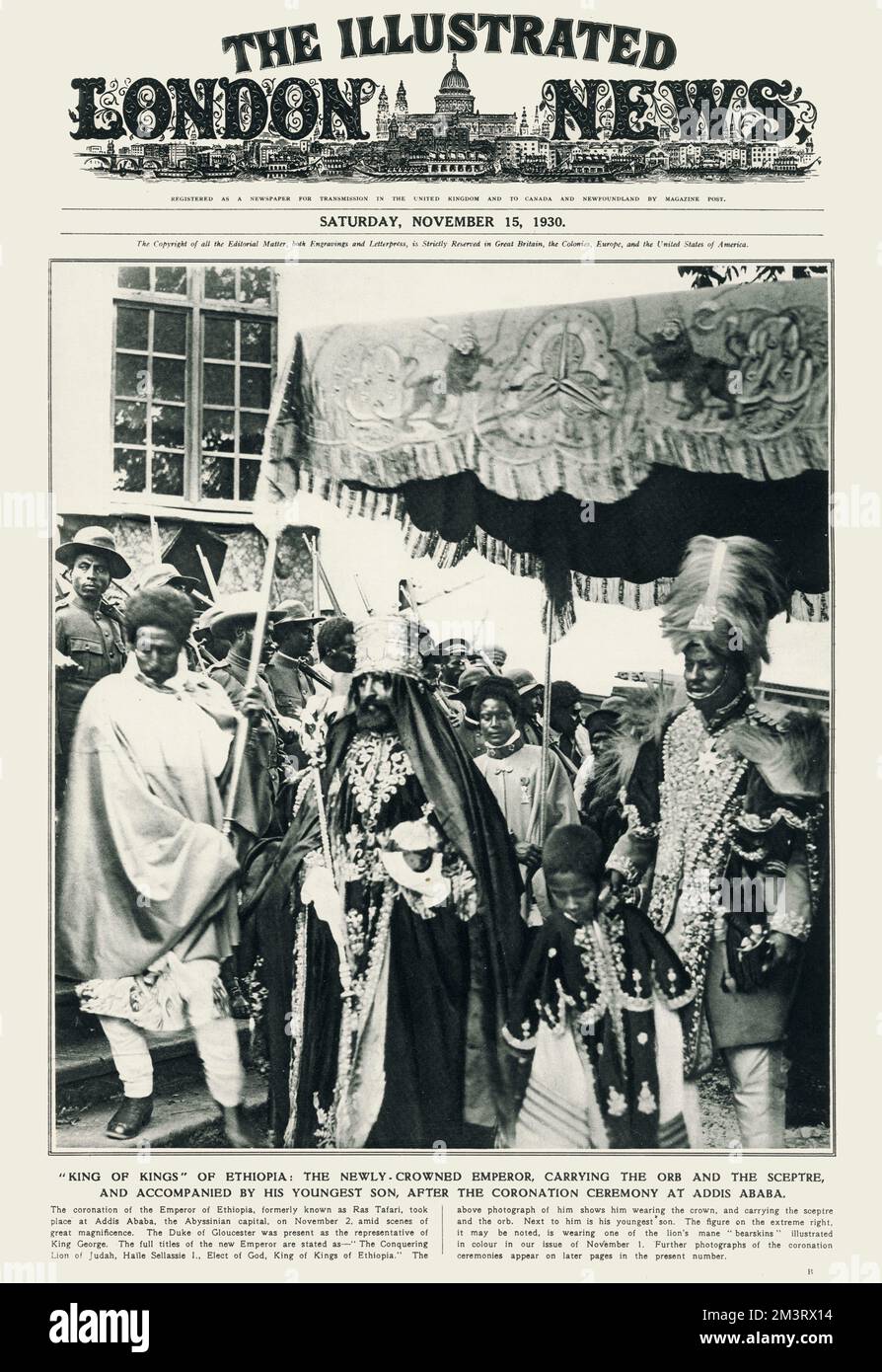 Nouvel empereur d'Éthiopie, Haile Selassie Banque D'Images