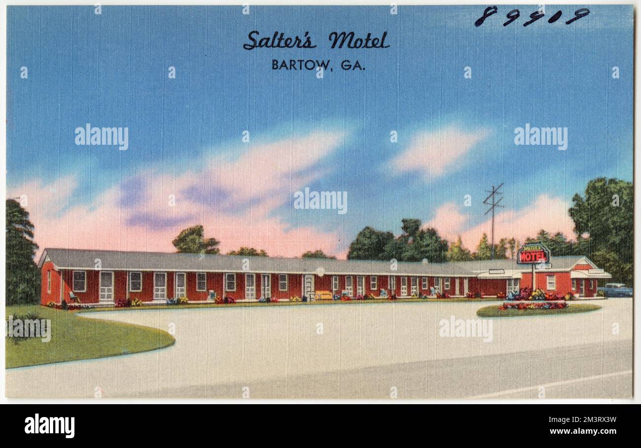 Salter's Motel, Bartow, Géorgie , Motels, Tichnor Brothers Collection, cartes postales des États-Unis Banque D'Images