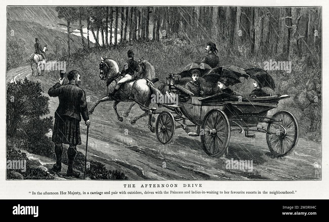 La promenade de l'après-midi, Reine Victoria avec Béatrice Banque D'Images