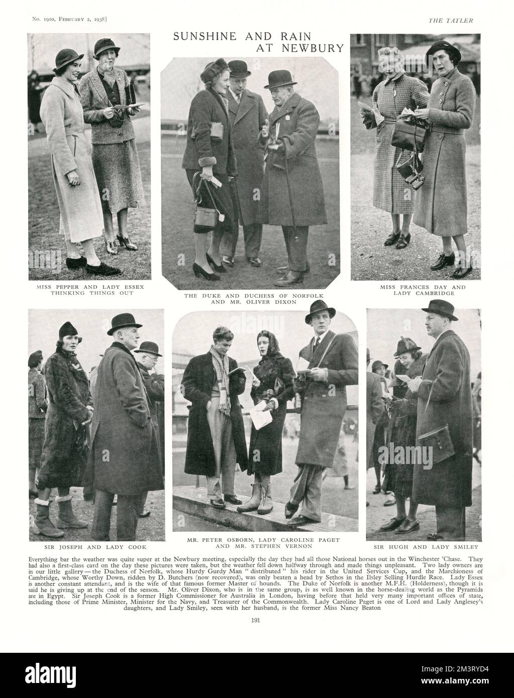 Courses à Newbury Date: 1938 Banque D'Images