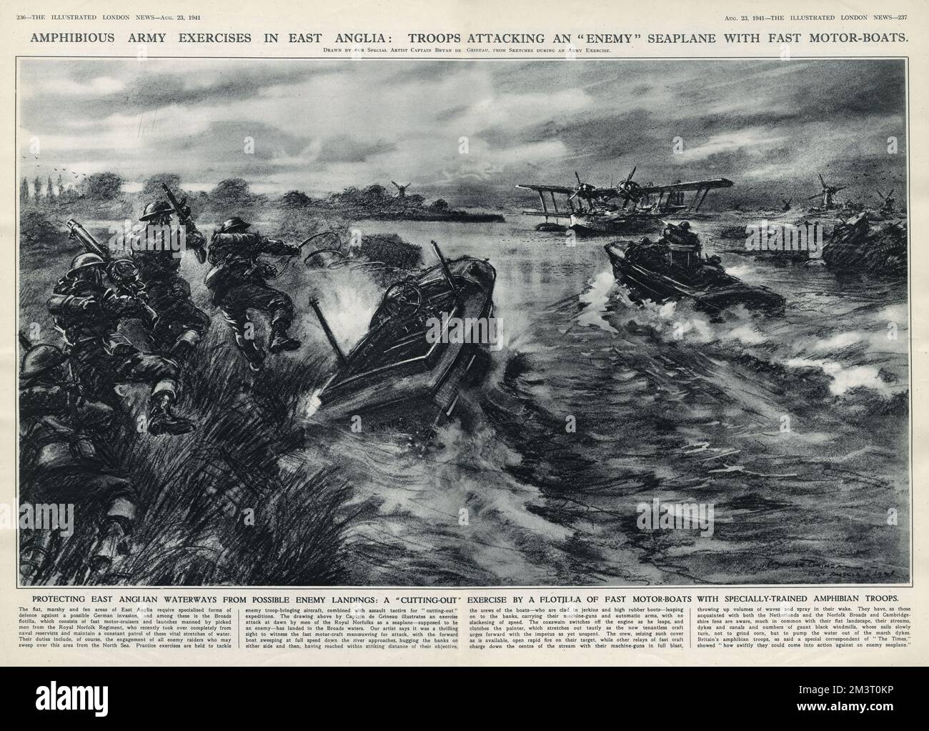 Exercices de l'armée amphibie à East Anglia, 1941 Banque D'Images