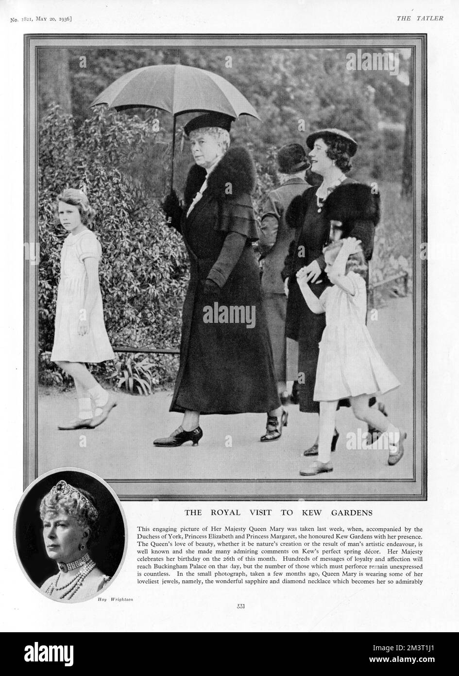 Visite royale aux jardins de Kew, 1936 Banque D'Images