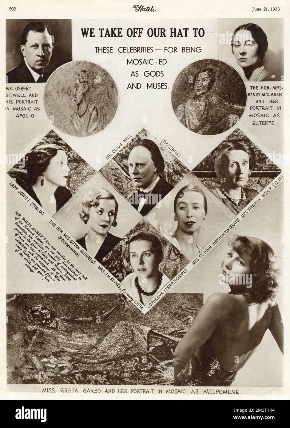 Célébrités sous le couvert de Dieux et Muses - Anrep Mosaic Banque D'Images