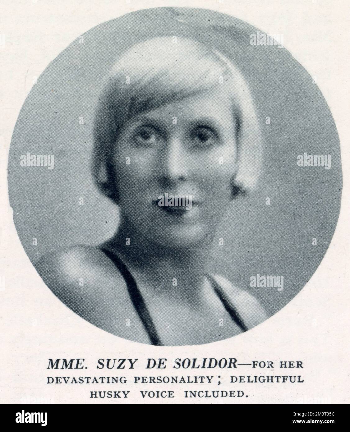 Suzy de Solidor (1900 - 1983), actrice et chanteuse française qui s'est fait connaître pour plusieurs artistes dont Tamara de Lempincka et Francis Bacon. Banque D'Images