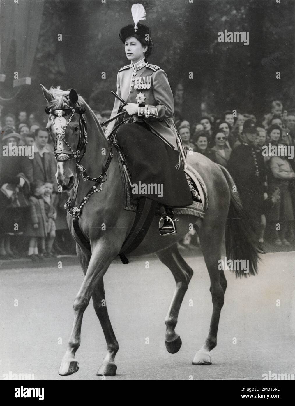 Le premier Trooping the Colour de la reine Elizabeth 1952 Banque D'Images
