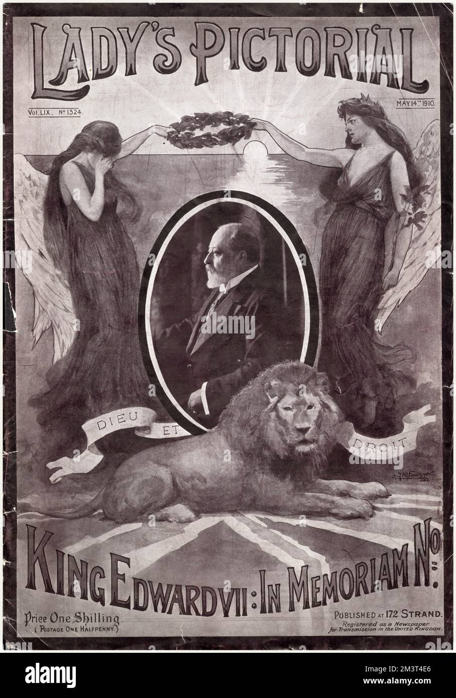 Supplément sur la couverture de 'Lady's Pictorial' à la mémoire du roi Edward VII Date : mai 1910 Banque D'Images
