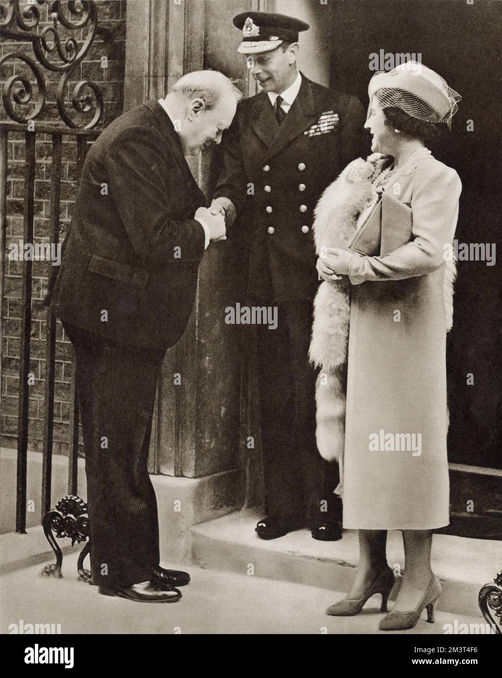 Churchill, George VI et Elizabeth, 1941 Banque D'Images