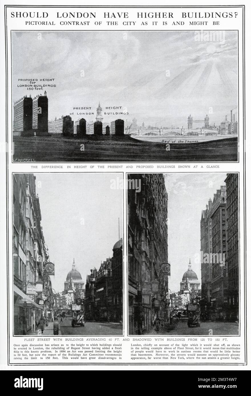 Londres devrait-il avoir des bâtiments plus élevés ? 1922 Banque D'Images