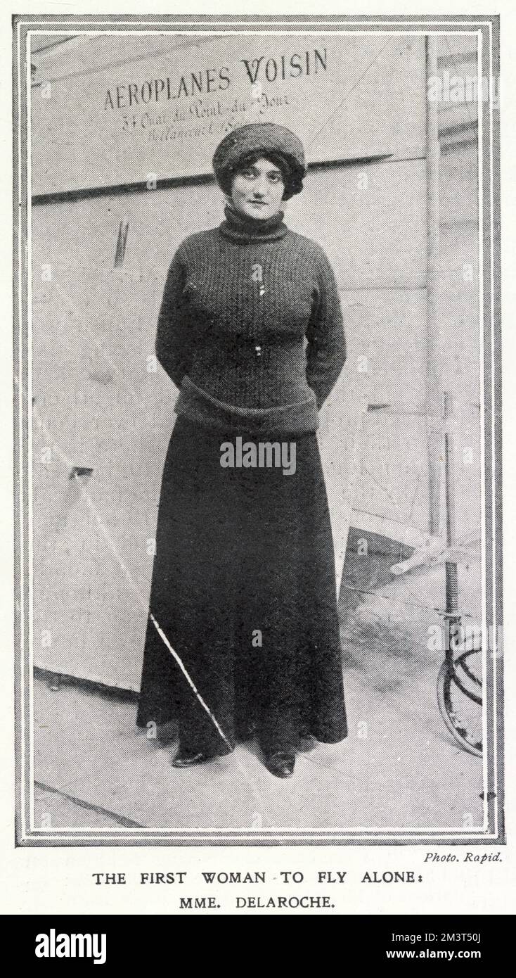 Raymonde de Laroche (1882 - 1919), née Elise Raymonde Deroche, pilote français et première femme au monde à recevoir une licence de pilote d'avion. Banque D'Images