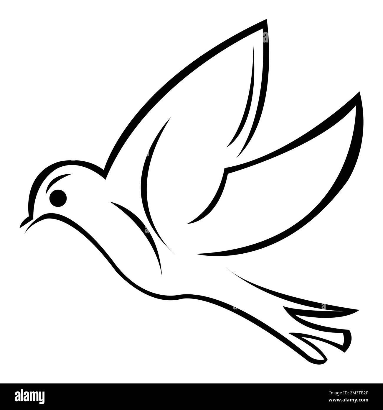 Modèle de logo oiseau avec style art de ligne. Collection Creative Abstract Bird logo.EPS 10 Illustration de Vecteur