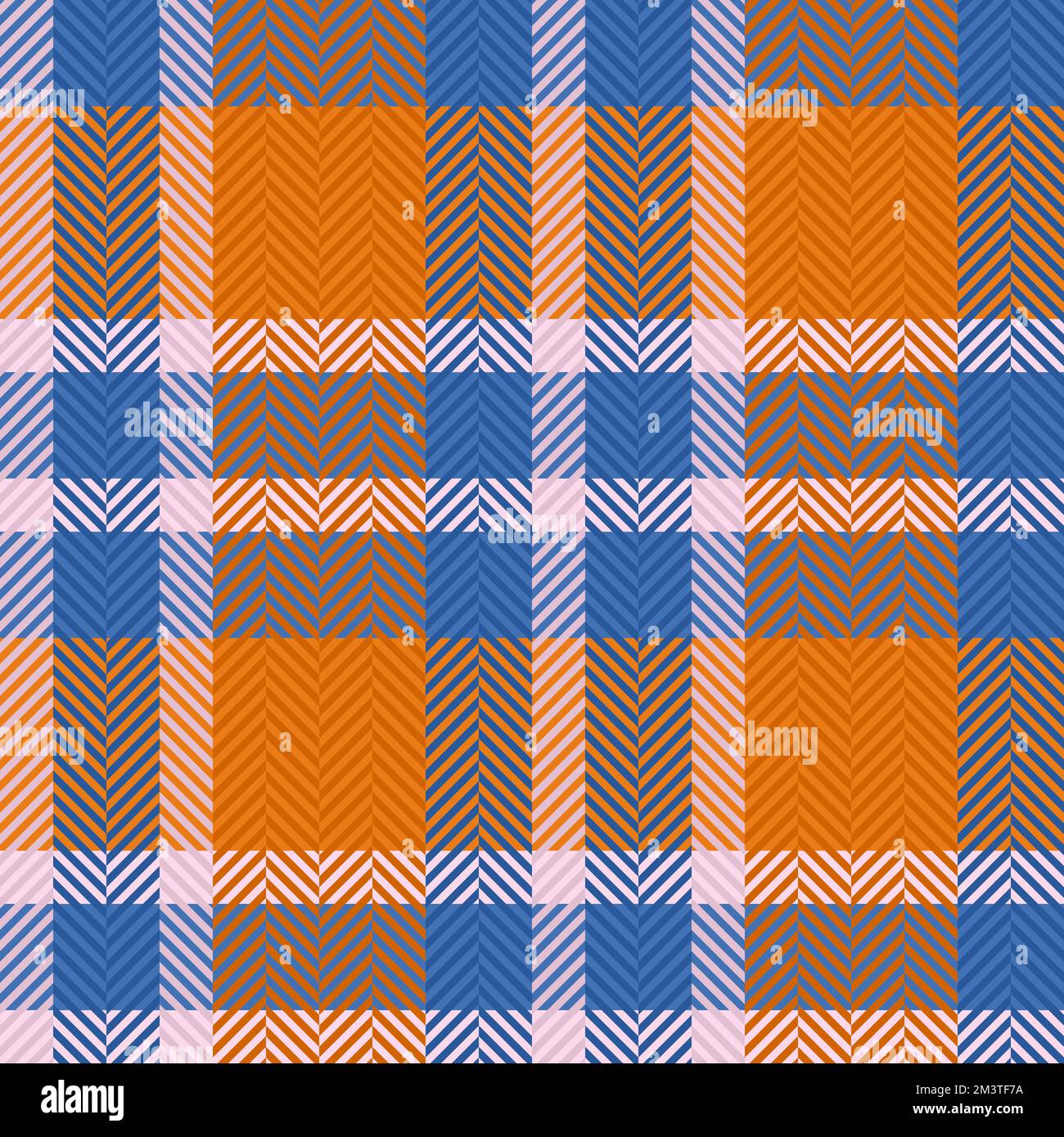 Texture d'arrière-plan sans couture. Vérifiez le motif en tissu. Tissu écossais vectoriel de tartan aux couleurs claires et orange. Illustration de Vecteur
