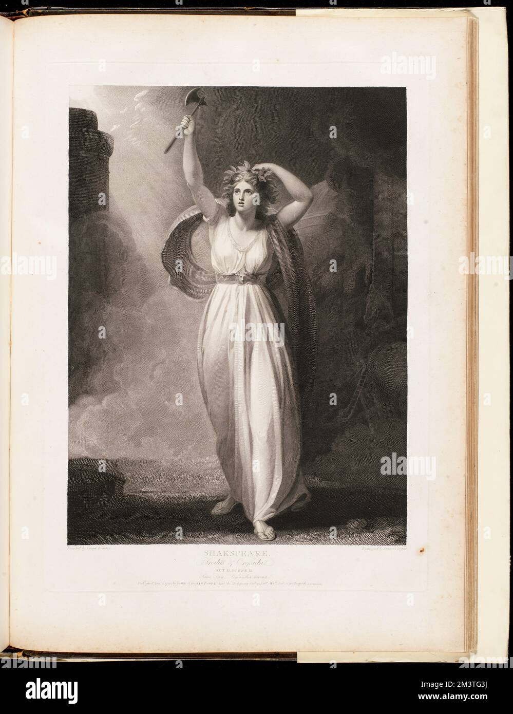 Shakspeare. Troilus & Cressida, acte II, scène II : scène, Troy : gravure de Cassandra , Shakespeare, William, 1564-1616, personnages, Shakespeare, William, 1564-1616. Troilus et Cressida. Collection Thomas Pennant Barton Banque D'Images