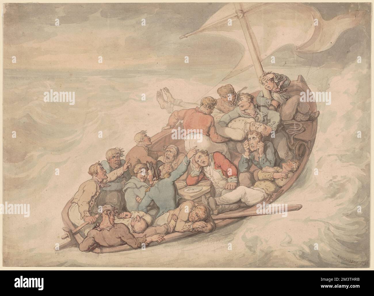 Marins naufragés , marins, bateaux. Thomas Rowlandson (1756-1827). Impressions et mises en plan Banque D'Images