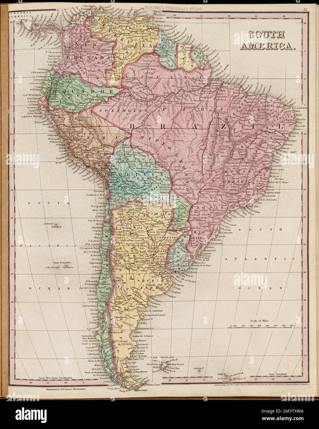 Amérique du Sud , Amérique du Sud, cartes Norman B. Leventhal Map Center Collection Banque D'Images