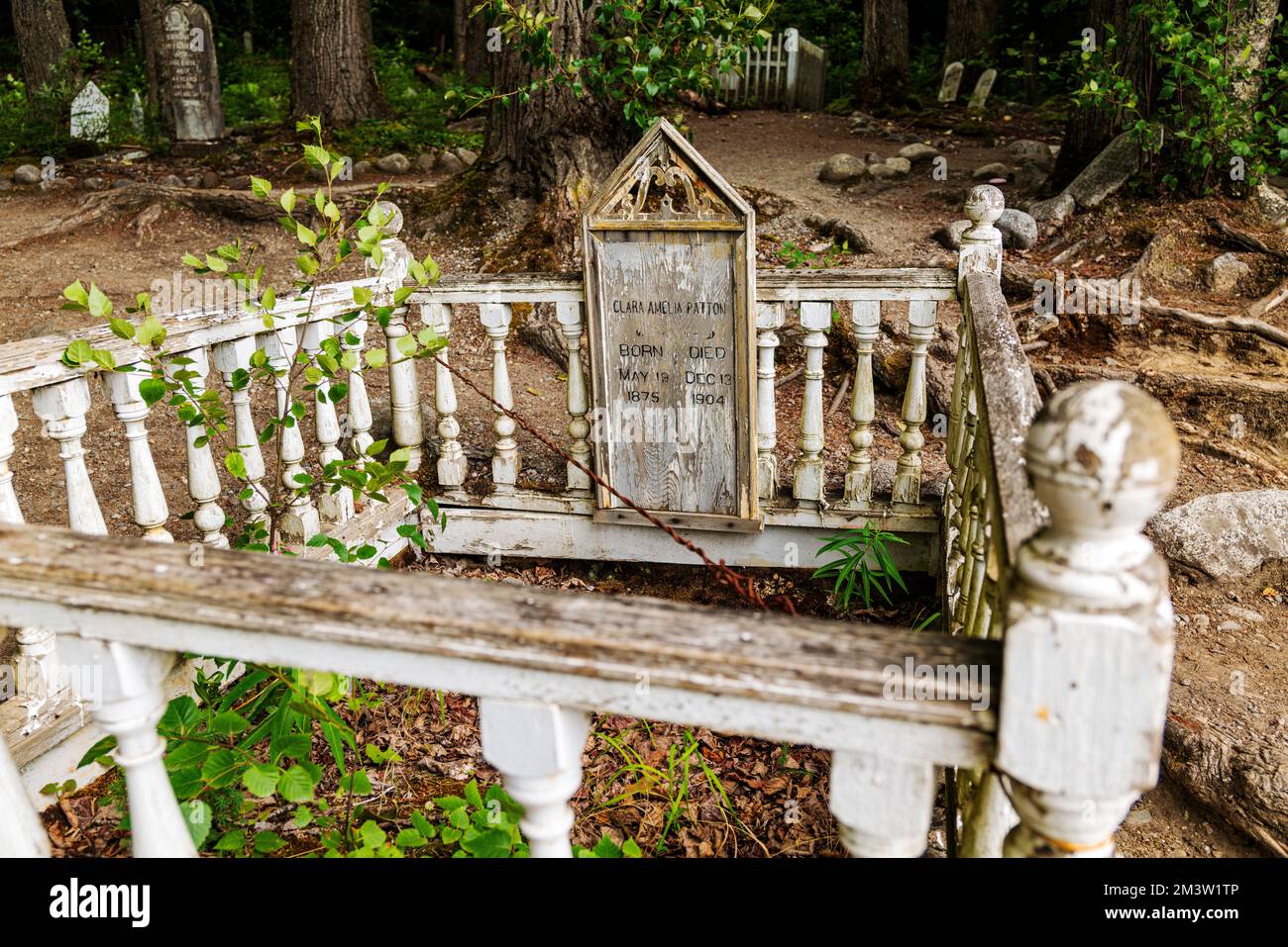 Pierres tombales et marqueurs de tombes ; cimetière Pioneer ; cimetière Gold Rush ; Skagway ; Alaska ; ÉTATS-UNIS Banque D'Images