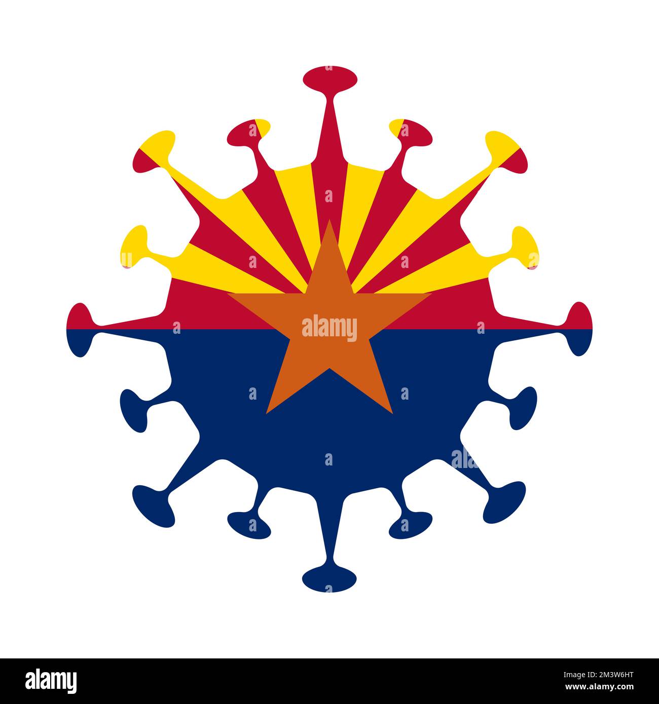 Drapeau de l'Arizona en forme de virus. Signe d'état AMÉRICAIN. Illustration vectorielle. Illustration de Vecteur