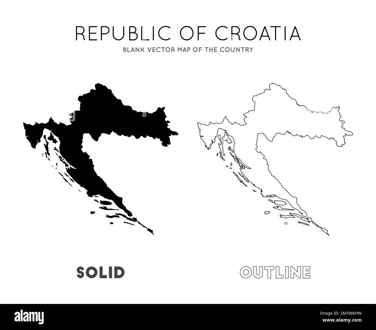 Carte de Croatie. Carte vectorielle vierge du pays. Frontières de la Croatie pour votre infographie. Illustration vectorielle. Illustration de Vecteur