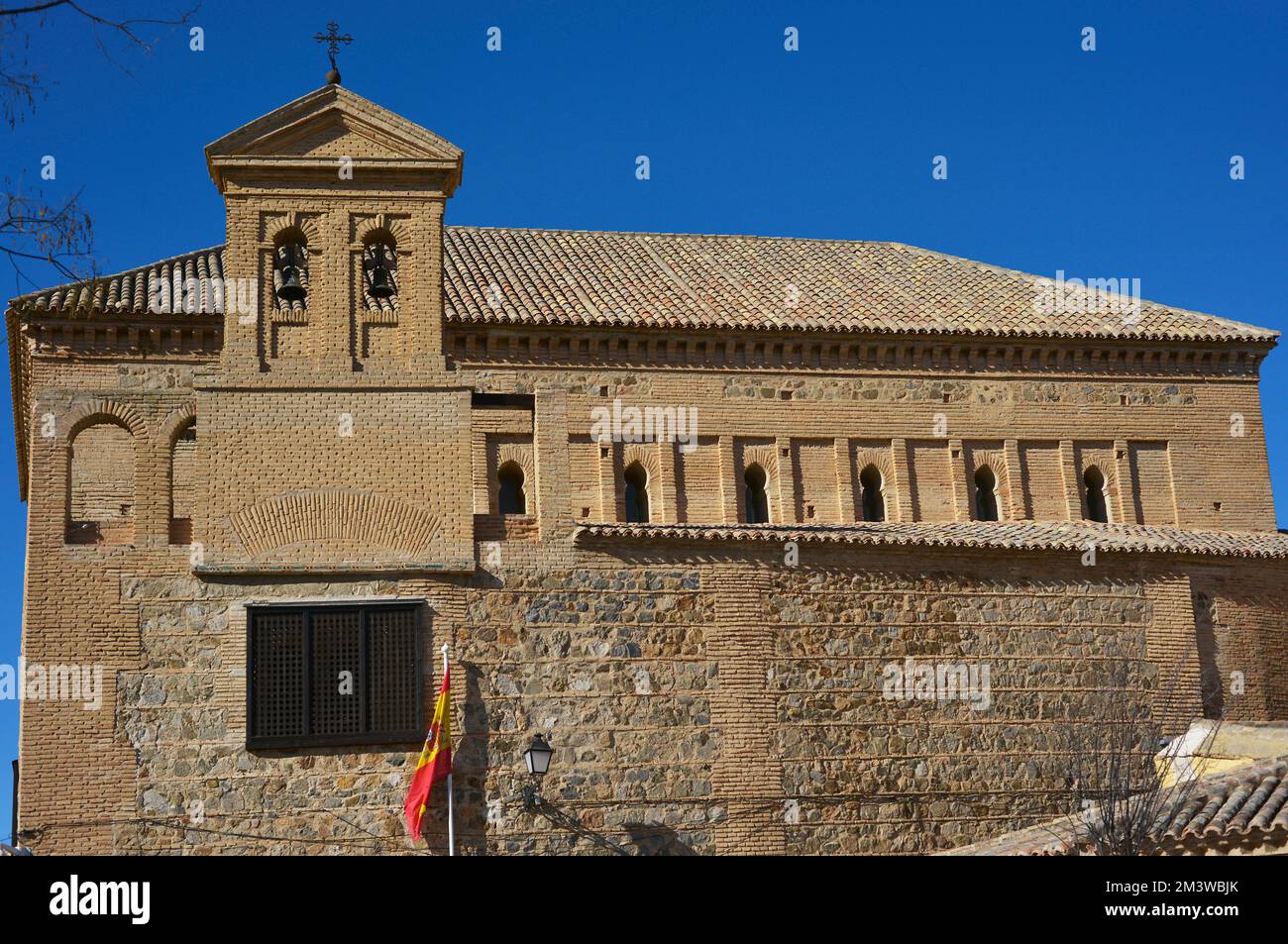 Musée sépharade. Situé dans la Synagogue El Transito, construit au 14th siècle. Vue extérieure. Tolède. Castille-la Manche. Espagne. Banque D'Images