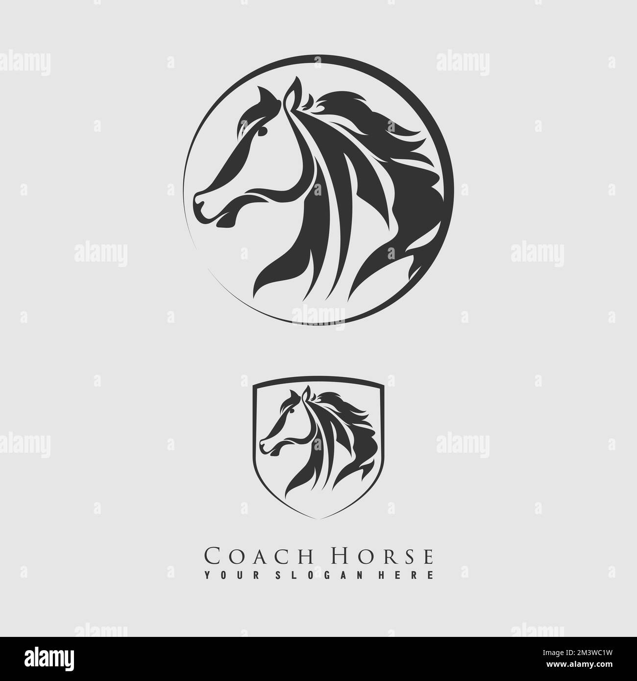 Unique contour cheval en cercle image graphique icône logo design abstrait concept vecteur stock. Peut être utilisé comme symbole associé à l'animal Illustration de Vecteur